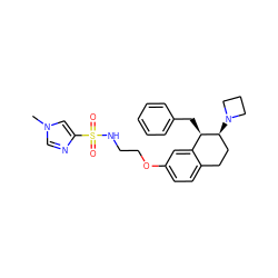 Cn1cnc(S(=O)(=O)NCCOc2ccc3c(c2)[C@@H](Cc2ccccc2)[C@@H](N2CCC2)CC3)c1 ZINC000199680869