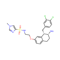 Cn1cnc(S(=O)(=O)NCCOc2ccc3c(c2)[C@H](Cc2ccc(Cl)c(Cl)c2)[C@H](N)CC3)c1 ZINC000068245436