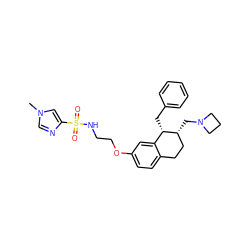 Cn1cnc(S(=O)(=O)NCCOc2ccc3c(c2)[C@H](Cc2ccccc2)[C@H](CN2CCC2)CC3)c1 ZINC000205033223