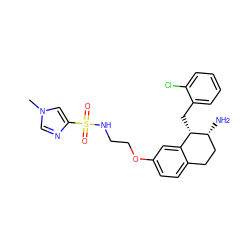 Cn1cnc(S(=O)(=O)NCCOc2ccc3c(c2)[C@H](Cc2ccccc2Cl)[C@H](N)CC3)c1 ZINC000199979315