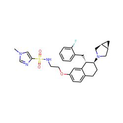 Cn1cnc(S(=O)(=O)NCCOc2ccc3c(c2)[C@H](Cc2ccccc2F)[C@@H](N2C[C@H]4C[C@H]4C2)CC3)c1 ZINC000144661429