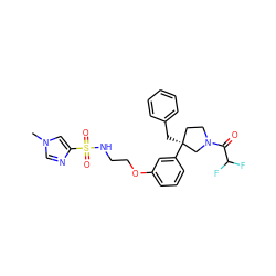 Cn1cnc(S(=O)(=O)NCCOc2cccc([C@@]3(Cc4ccccc4)CCN(C(=O)C(F)F)C3)c2)c1 ZINC000114735805