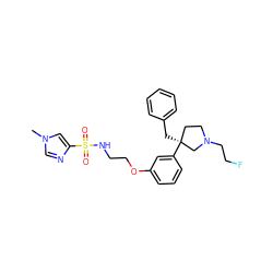 Cn1cnc(S(=O)(=O)NCCOc2cccc([C@@]3(Cc4ccccc4)CCN(CCF)C3)c2)c1 ZINC000114733999