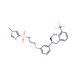 Cn1cnc(S(=O)(=O)NCCOc2cccc([C@@H](CN)Cc3cccc(C(F)(F)F)c3)c2)c1 ZINC000114735561