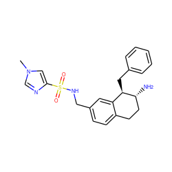 Cn1cnc(S(=O)(=O)NCc2ccc3c(c2)[C@@H](Cc2ccccc2)[C@H](N)CC3)c1 ZINC000167734549