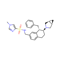 Cn1cnc(S(=O)(=O)NCc2ccc3c(c2)[C@H](Cc2ccccc2)[C@@H](N2C[C@H]4C[C@H]4C2)CC3)c1 ZINC000144664055