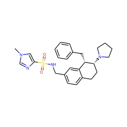 Cn1cnc(S(=O)(=O)NCc2ccc3c(c2)[C@H](Cc2ccccc2)[C@H](N2CCCC2)CC3)c1 ZINC000088261051