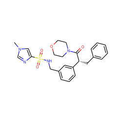 Cn1cnc(S(=O)(=O)NCc2cccc([C@@H](Cc3ccccc3)C(=O)N3CCOCC3)c2)c1 ZINC000114245634