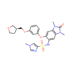 Cn1cnc(S(=O)(=O)Nc2cc3c(cc2Oc2cccc(OC[C@H]4CCOC4)c2)n(C)c(=O)n3C)c1 ZINC000263621239