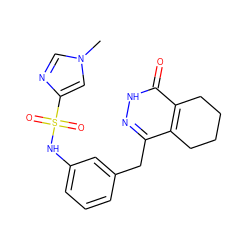 Cn1cnc(S(=O)(=O)Nc2cccc(Cc3n[nH]c(=O)c4c3CCCC4)c2)c1 ZINC000142618503