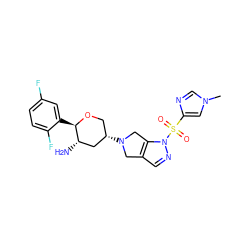 Cn1cnc(S(=O)(=O)n2ncc3c2CN([C@H]2CO[C@H](c4cc(F)ccc4F)[C@@H](N)C2)C3)c1 ZINC000653754354