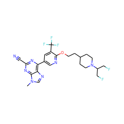 Cn1cnc2c(-c3cnc(OCCC4CCN(C(CF)CF)CC4)c(C(F)(F)F)c3)nc(C#N)nc21 ZINC001772633456
