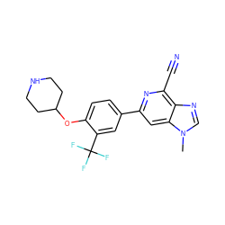 Cn1cnc2c(C#N)nc(-c3ccc(OC4CCNCC4)c(C(F)(F)F)c3)cc21 ZINC000058538217