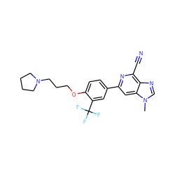 Cn1cnc2c(C#N)nc(-c3ccc(OCCCN4CCCC4)c(C(F)(F)F)c3)cc21 ZINC000058538025