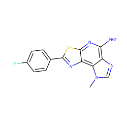 Cn1cnc2c(N)nc3sc(-c4ccc(F)cc4)nc3c21 ZINC000040954783