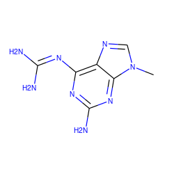 Cn1cnc2c(N=C(N)N)nc(N)nc21 ZINC000038350852