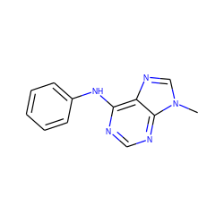 Cn1cnc2c(Nc3ccccc3)ncnc21 ZINC000000004055