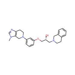 Cn1cnc2c1CN(c1cccc(OC[C@H](O)CN3CCc4ccccc4C3)c1)CC2 ZINC001772592841