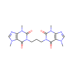 Cn1cnc2c1c(=O)n(CCCn1c(=O)c3c(ncn3C)n(C)c1=O)c(=O)n2C ZINC000009975012