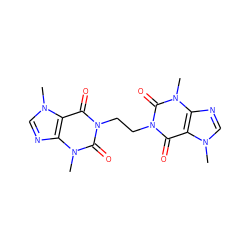 Cn1cnc2c1c(=O)n(CCn1c(=O)c3c(ncn3C)n(C)c1=O)c(=O)n2C ZINC000001090002