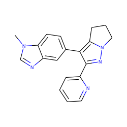 Cn1cnc2cc(-c3c(-c4ccccn4)nn4c3CCC4)ccc21 ZINC000013684197