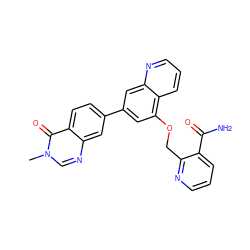 Cn1cnc2cc(-c3cc(OCc4ncccc4C(N)=O)c4cccnc4c3)ccc2c1=O ZINC000147824873