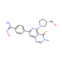 Cn1cnc2cc(-c3ccc(/C(N)=N\O)cc3)nc(N3CC[C@H](CO)C3)c2c1=O ZINC000115626398