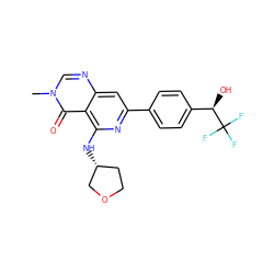 Cn1cnc2cc(-c3ccc([C@@H](O)C(F)(F)F)cc3)nc(N[C@@H]3CCOC3)c2c1=O ZINC000115625427