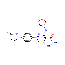 Cn1cnc2cc(-c3ccc([C@@H]4CCC(=O)N4)cc3)nc(N[C@@H]3CCOC3)c2c1=O ZINC000115625997