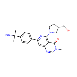 Cn1cnc2cc(-c3ccc(C(C)(C)N)cc3)nc(N3CC[C@H](CO)C3)c2c1=O ZINC000115625417