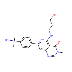 Cn1cnc2cc(-c3ccc(C(C)(C)N)cc3)nc(NCCCO)c2c1=O ZINC000115622086