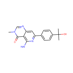 Cn1cnc2cc(-c3ccc(C(C)(C)O)cc3)nc(N)c2c1=O ZINC000115622347