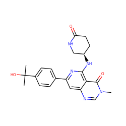 Cn1cnc2cc(-c3ccc(C(C)(C)O)cc3)nc(N[C@@H]3CCC(=O)NC3)c2c1=O ZINC000115622279