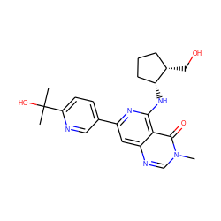 Cn1cnc2cc(-c3ccc(C(C)(C)O)nc3)nc(N[C@@H]3CCC[C@@H]3CO)c2c1=O ZINC000143497516