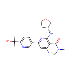 Cn1cnc2cc(-c3ccc(C(C)(C)O)nc3)nc(N[C@@H]3CCOC3)c2c1=O ZINC000115625721