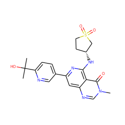 Cn1cnc2cc(-c3ccc(C(C)(C)O)nc3)nc(N[C@@H]3CCS(=O)(=O)C3)c2c1=O ZINC000115622674