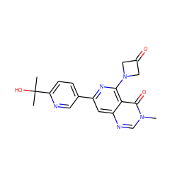 Cn1cnc2cc(-c3ccc(C(C)(C)O)nc3)nc(N3CC(=O)C3)c2c1=O ZINC000115622640