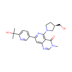 Cn1cnc2cc(-c3ccc(C(C)(C)O)nc3)nc(N3CC[C@@H](CO)C3)c2c1=O ZINC000115625058