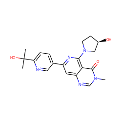 Cn1cnc2cc(-c3ccc(C(C)(C)O)nc3)nc(N3CC[C@@H](O)C3)c2c1=O ZINC000115625987