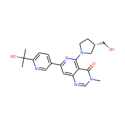 Cn1cnc2cc(-c3ccc(C(C)(C)O)nc3)nc(N3CC[C@H](CO)C3)c2c1=O ZINC000115626214