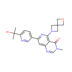 Cn1cnc2cc(-c3ccc(C(C)(C)O)nc3)nc(N3CC4(COC4)C3)c2c1=O ZINC000115622187