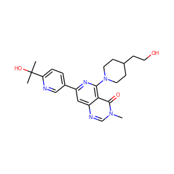 Cn1cnc2cc(-c3ccc(C(C)(C)O)nc3)nc(N3CCC(CCO)CC3)c2c1=O ZINC000115622635