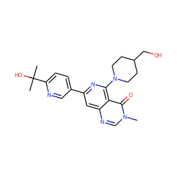 Cn1cnc2cc(-c3ccc(C(C)(C)O)nc3)nc(N3CCC(CO)CC3)c2c1=O ZINC000115625622