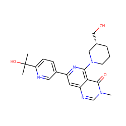 Cn1cnc2cc(-c3ccc(C(C)(C)O)nc3)nc(N3CCC[C@@H](CO)C3)c2c1=O ZINC000115626717