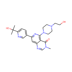 Cn1cnc2cc(-c3ccc(C(C)(C)O)nc3)nc(N3CCN(CCO)CC3)c2c1=O ZINC000115626295