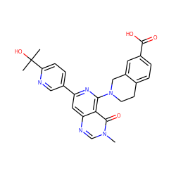 Cn1cnc2cc(-c3ccc(C(C)(C)O)nc3)nc(N3CCc4ccc(C(=O)O)cc4C3)c2c1=O ZINC000115622429