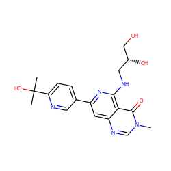 Cn1cnc2cc(-c3ccc(C(C)(C)O)nc3)nc(NC[C@@H](O)CO)c2c1=O ZINC000115622462