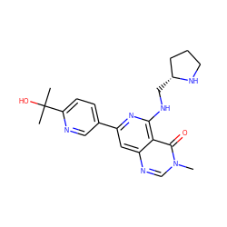 Cn1cnc2cc(-c3ccc(C(C)(C)O)nc3)nc(NC[C@@H]3CCCN3)c2c1=O ZINC000115622575