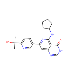 Cn1cnc2cc(-c3ccc(C(C)(C)O)nc3)nc(NC3CCCC3)c2c1=O ZINC000115624429