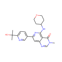 Cn1cnc2cc(-c3ccc(C(C)(C)O)nc3)nc(NC3CCOCC3)c2c1=O ZINC000115624778